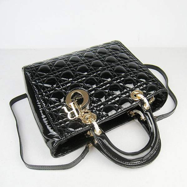 Christian Dior 1886 Patent Leather Shoulder Bag-Black - Click Image to Close